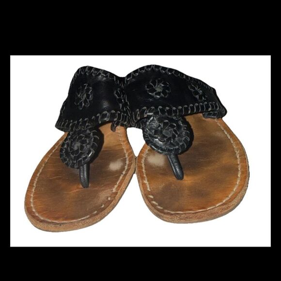 Jack Rogers Shoes - Jack Rogers Black Flat Sandal Size 8